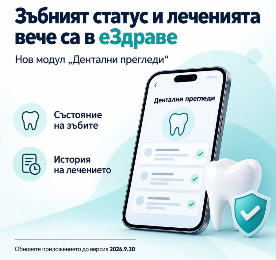 еЗдраве показва вече зъбния статус и леченията